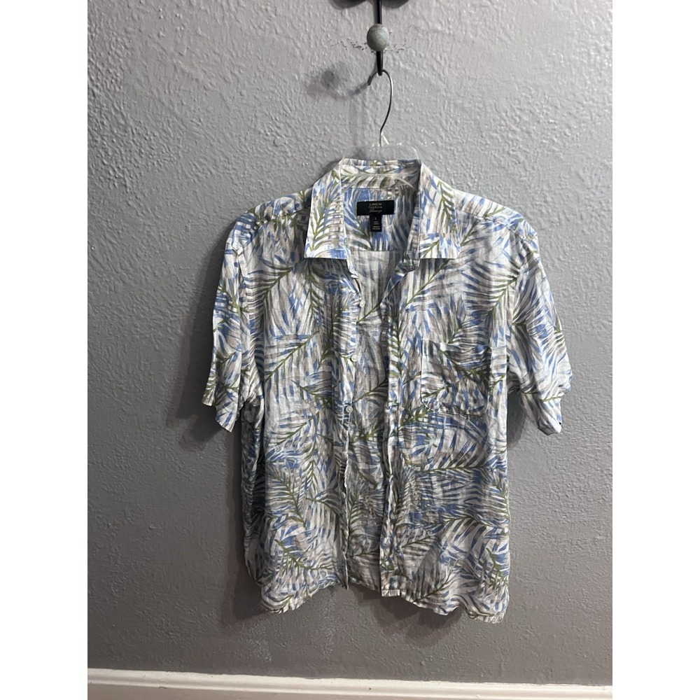 Club Room Luxury Linen Shirt Mens Size Large Hawaiian - Picture 1 of 9